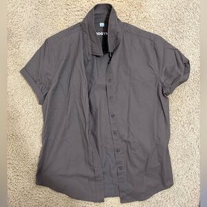 Androgynous Grey Casual Button Down Shirt